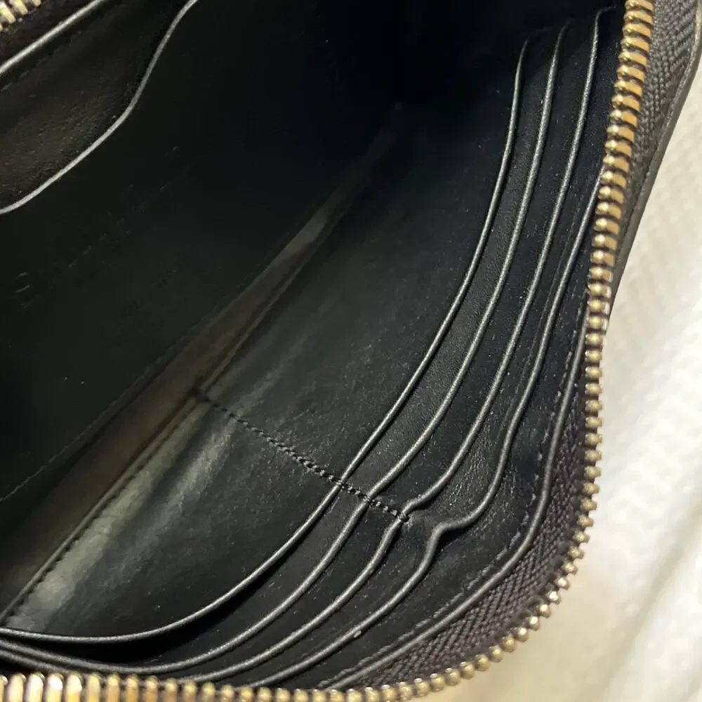 Shinola Detroit Leather Continental Zip Around Women’s Wallet Black Made In USA
